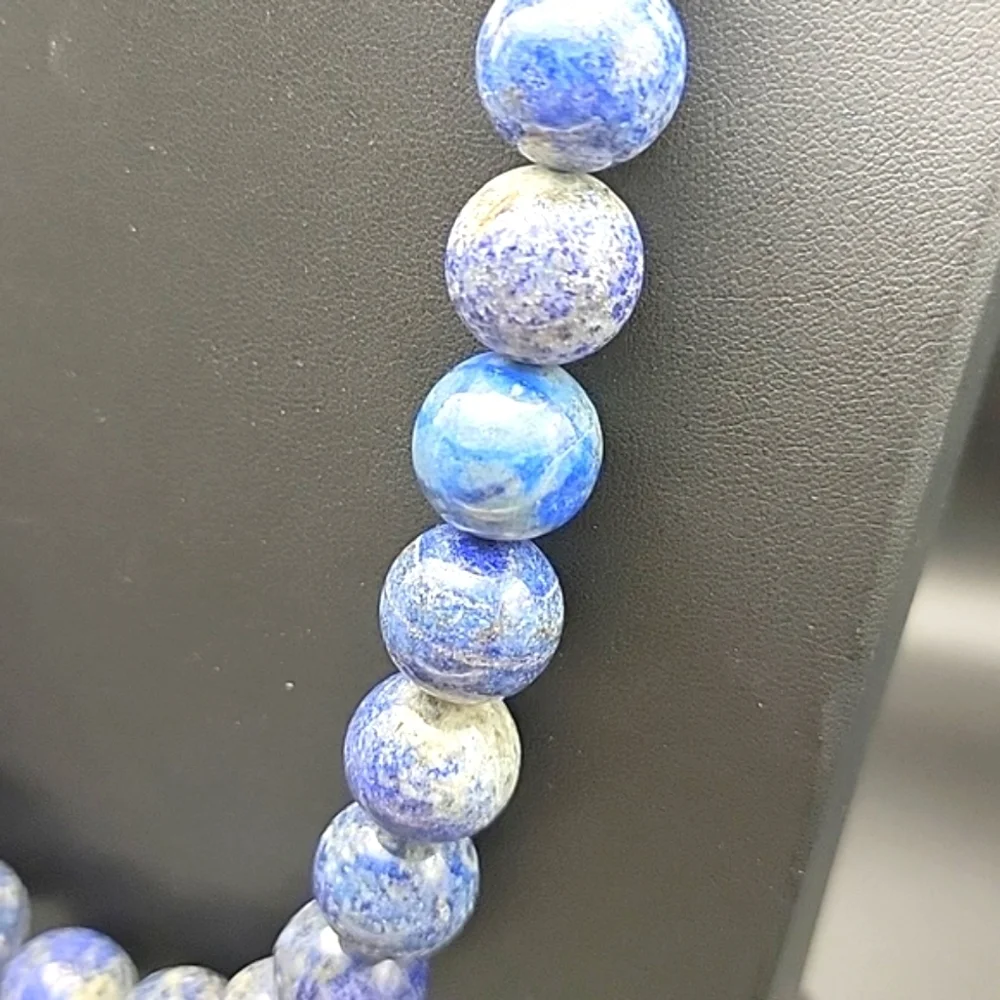1058 Cts Chunky Natural Blue Lapis Lazuli Round Beaded Natural Gemstone Necklace